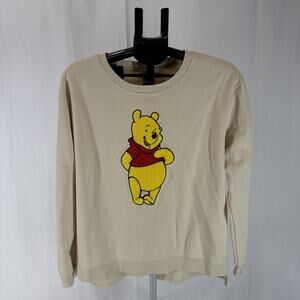 Disney Winnie Pooh Top Women's XXL Ivory Plush Graphic Sweatshirt Pullover Crew